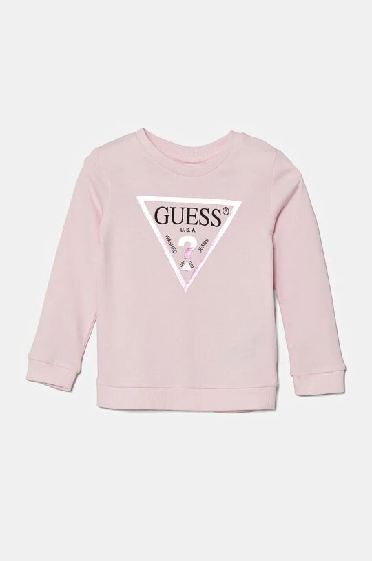 

Детская хлопковая толстовка Guess, розовый