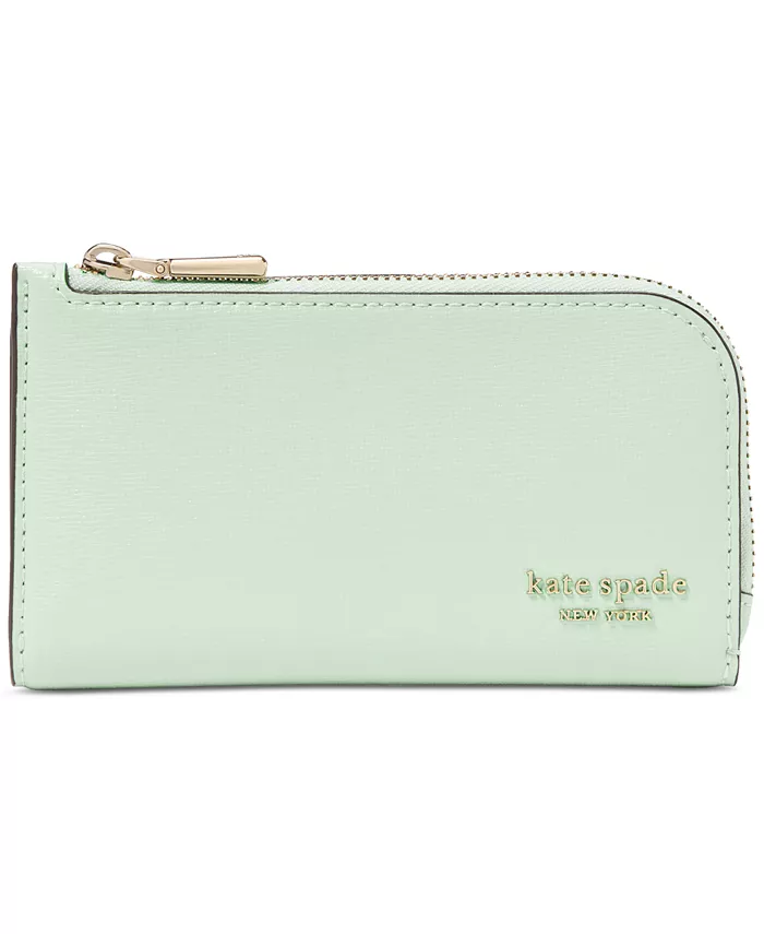 

Девин Кожаный Маленький Тонкий Двухстворчатый Кошелек Saffiano kate spade new york, зеленый