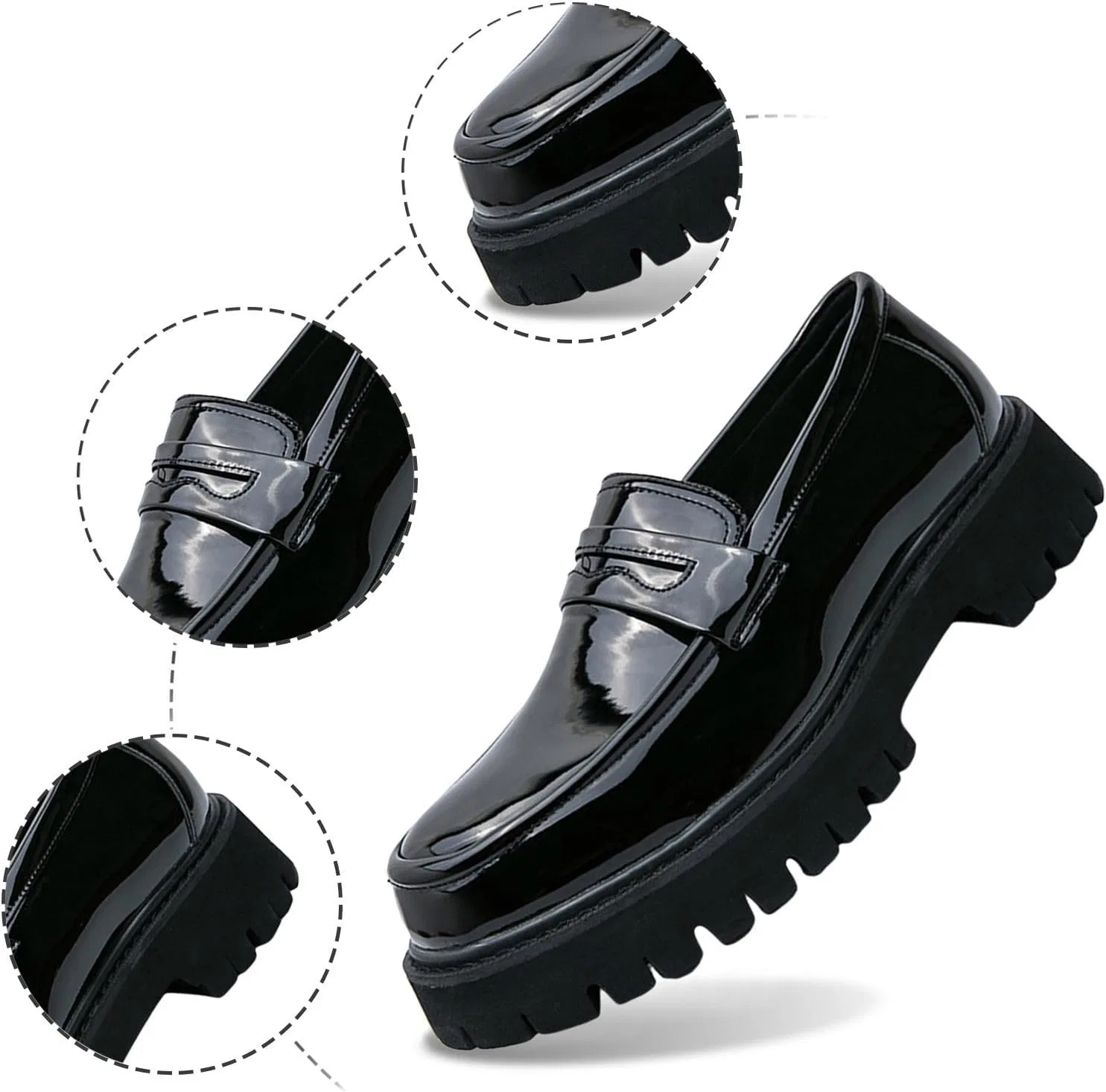 Generic Туфли 2026 Schuhe Herren Frhlings- Herbstausgabe Jugend Le Fu Dicke Sohlen Höhe erhöhende Schwarze Mode Casual Lederschuhe — фото 4