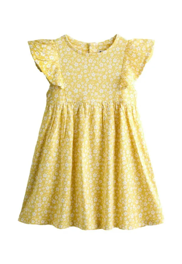 Платье прямого кроя. трикотажное платье. Jojo Maman Bébé, Yellow Ditsy Floral