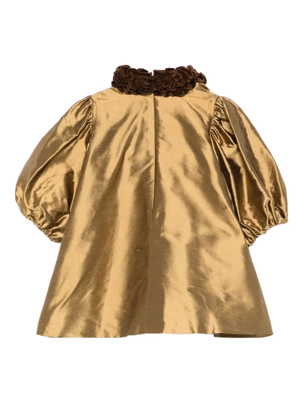 Платье с вышивкой в виде банта и оборками JESURUM BABY, золотой — фото 2