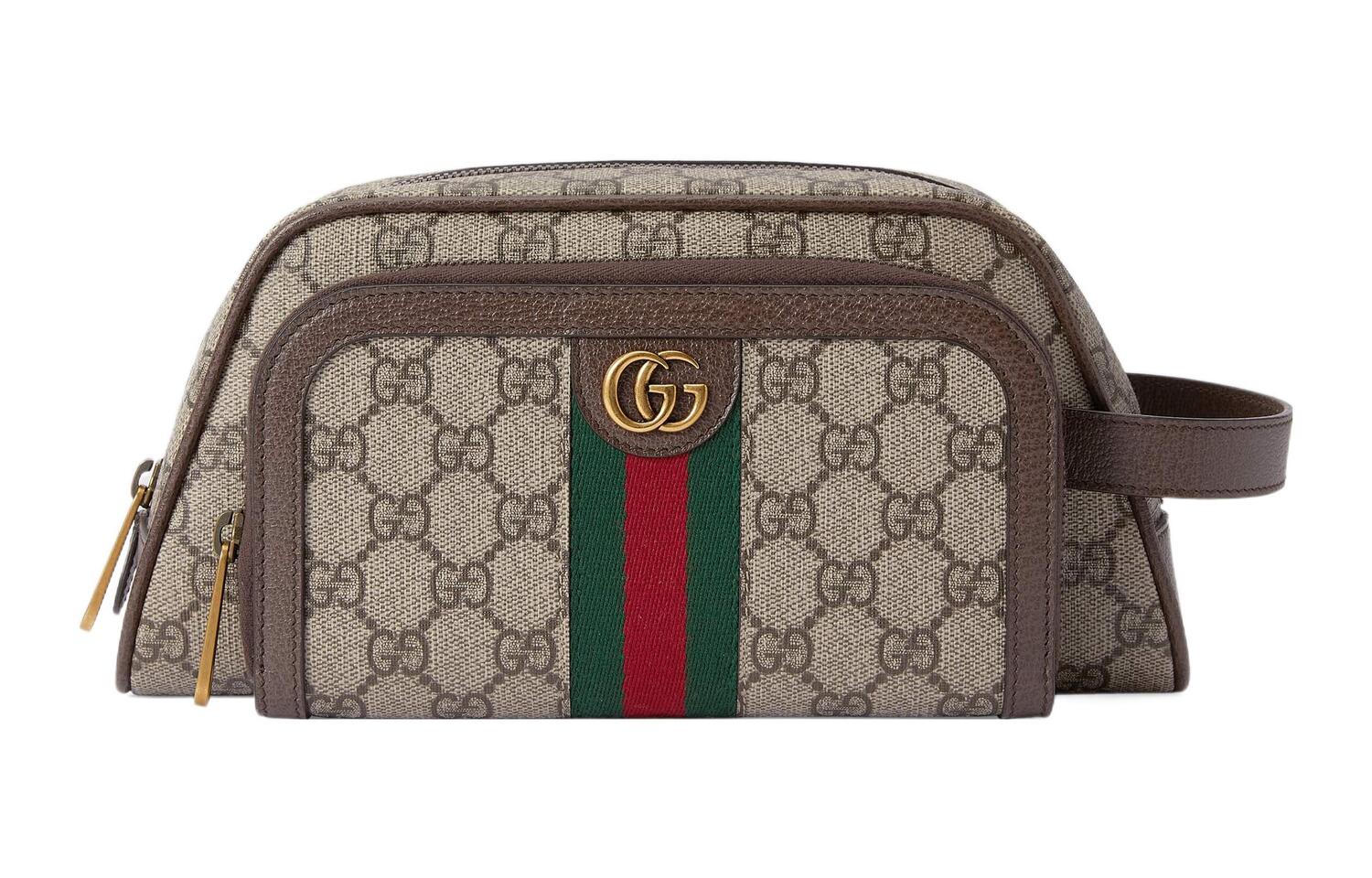 

GUCCI Косметичка Ophidia из холста с кожаной окантовкой
