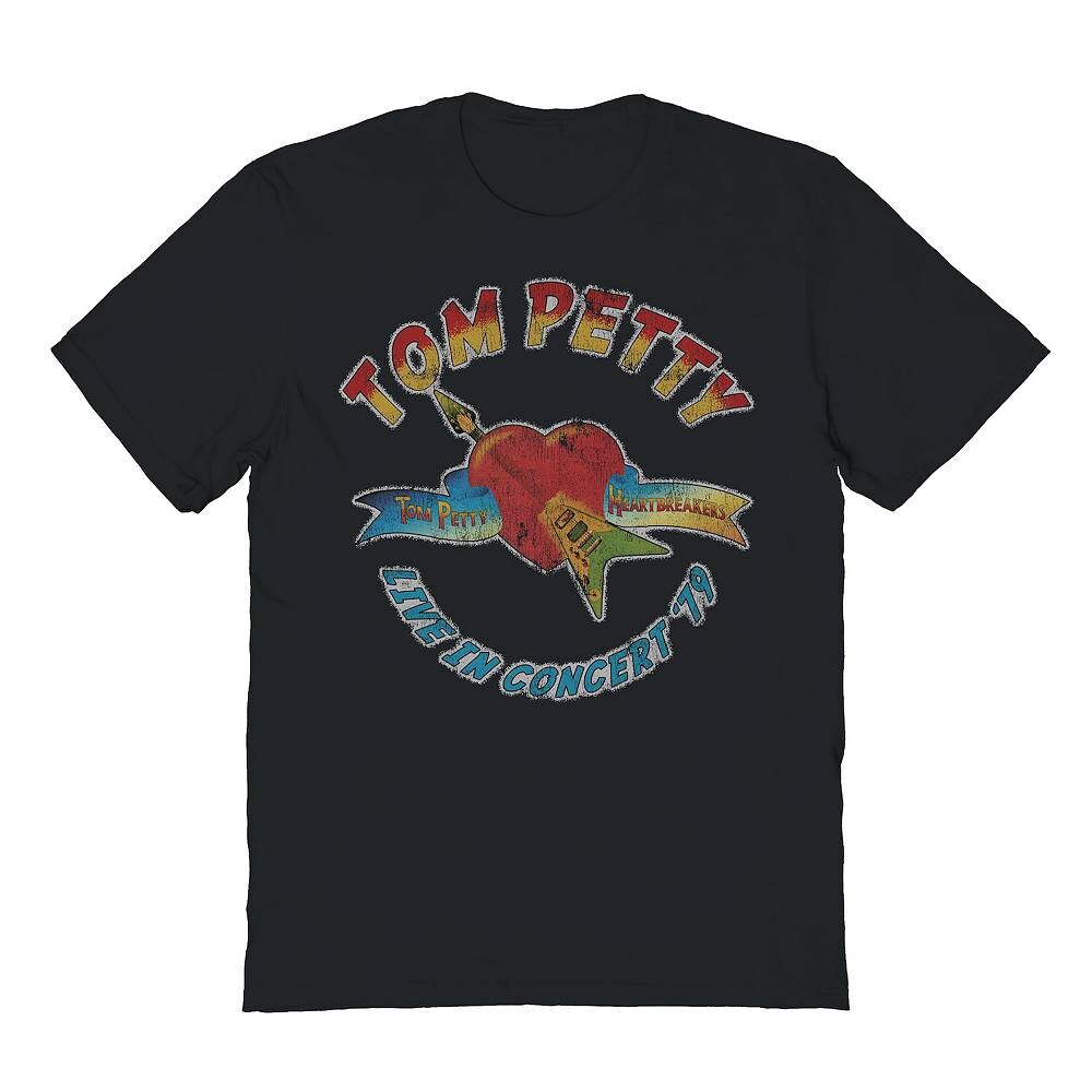 

Мужская футболка с рисунком Tom Petty Live in '79 Licensed Character, черный