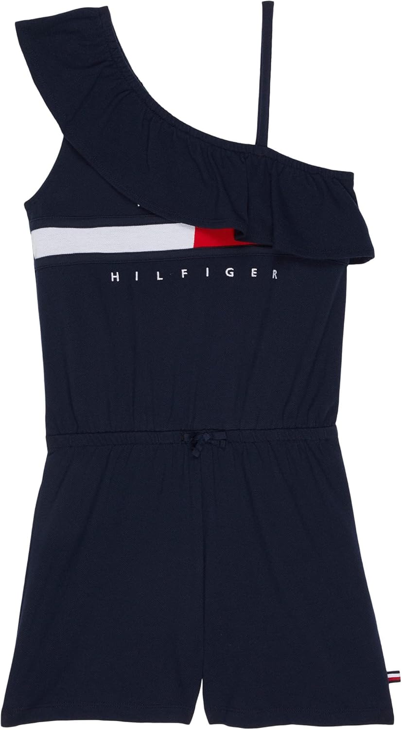 

Вязаный комбинезон Tommy Hilfiger для девочек на одно плечо Tina Flag, Navy Blazer