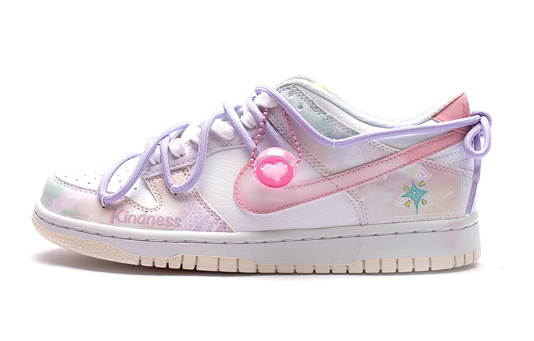 

Кроссовки Nike Dunk Skateboard Shoes Women's Low-Top Green/Purple/Pink White