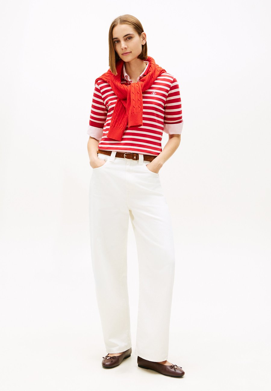 Поло Tommy Hilfiger SCRIPT ZIP, Primary Red/Bonita Pink/Calico Stp/Red — фото 2
