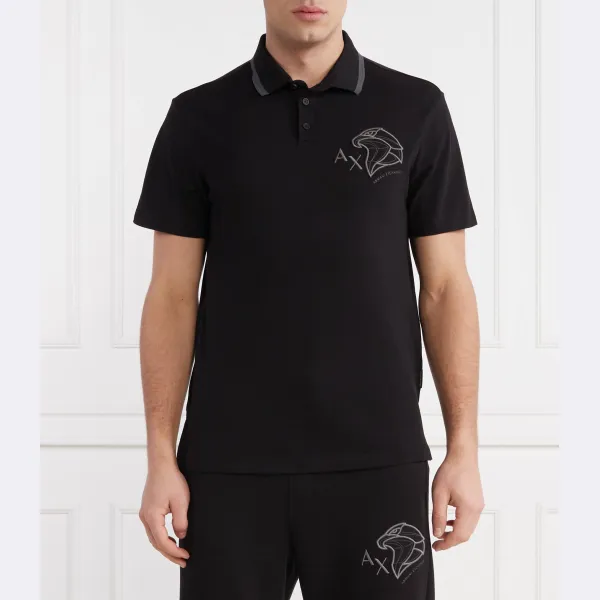 

Рубашка поло стандартного кроя Armani Exchange, черный