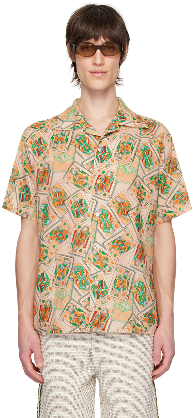 

Рубашка 'La Chemise Jeu de Cartes' бежевого цвета Drole De Monsieur