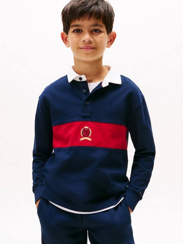 

Детская поло с длинным рукавом TH Crest Tommy Hilfiger, Dark Night Navy