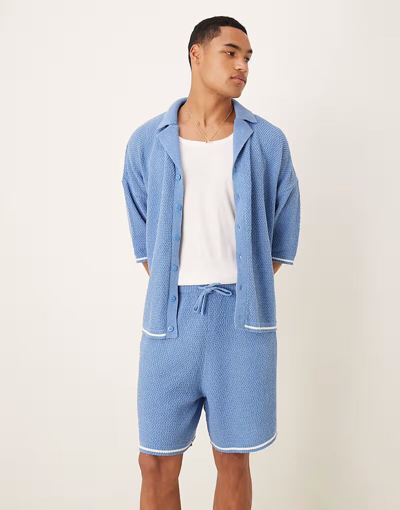 

Трикотажные свободные шорты светло-голубого цвета Asos Design