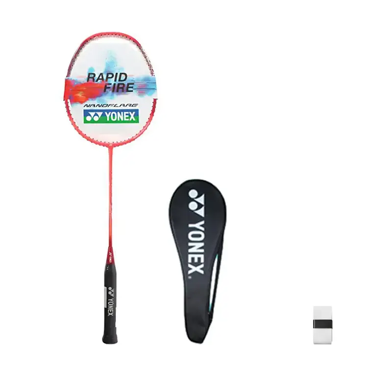 

YONEX Полноуглеродная бадминтонная ракетка для атаки с жесткой головой начального уровня унисекс высокой эластичности flash red