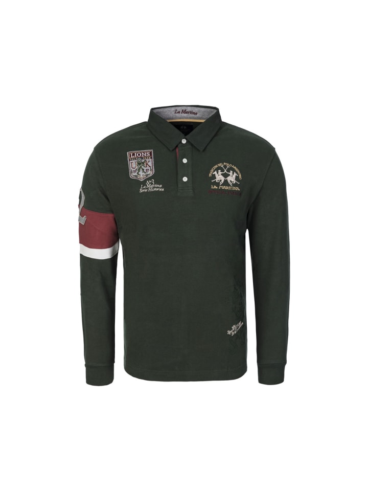 

Рубашка-поло с длинными рукавами MBP600 темно-зеленого цвета La Martina, Зеленый, Рубашка-поло с длинными рукавами MBP600 темно-зеленого цвета La Martina