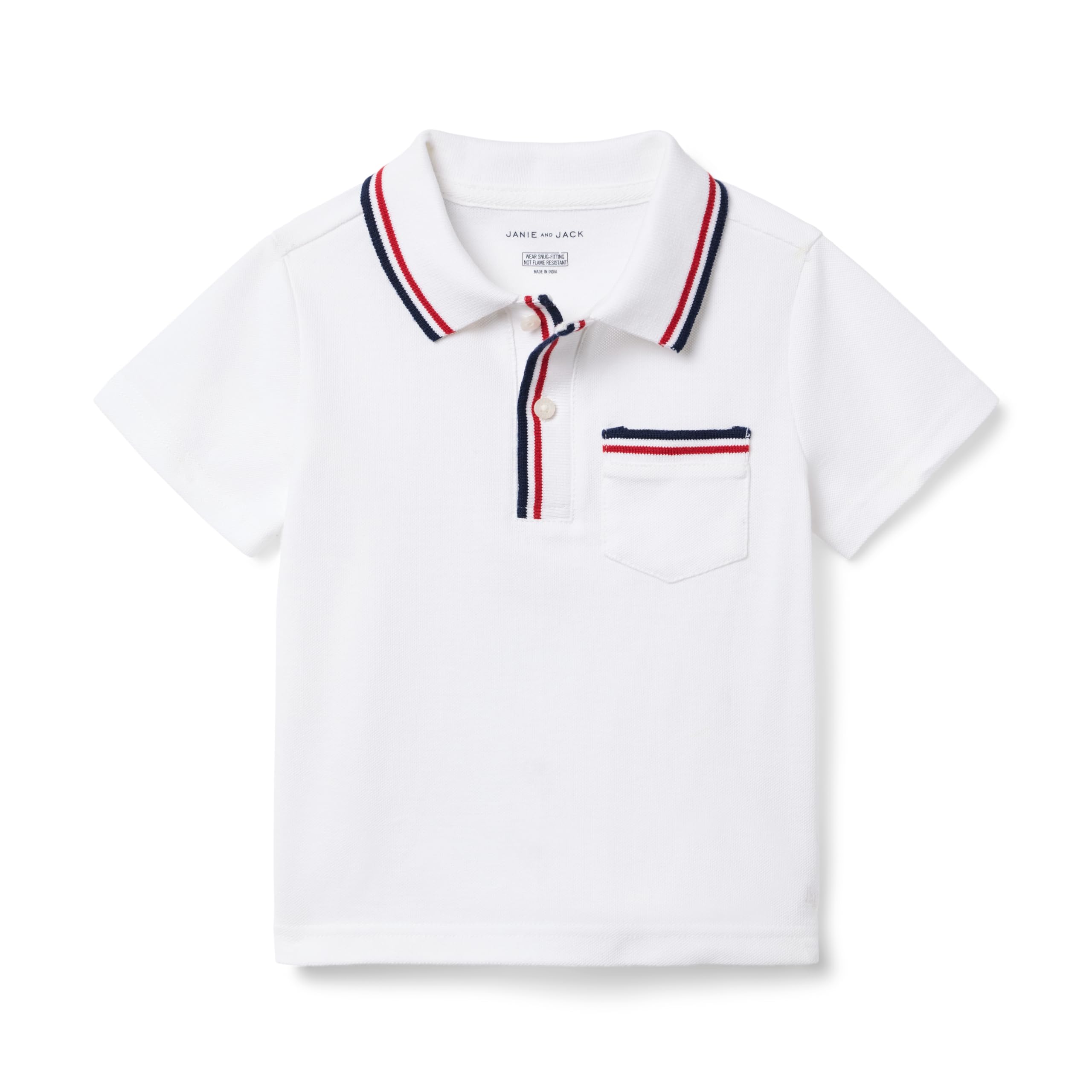 

Поло Janie and Jack Tipped Collar Polo, белый