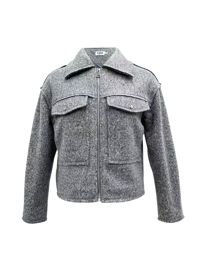 

Куртка из шерсти GINI LONDON Gini Cropped Wool Blend, серый