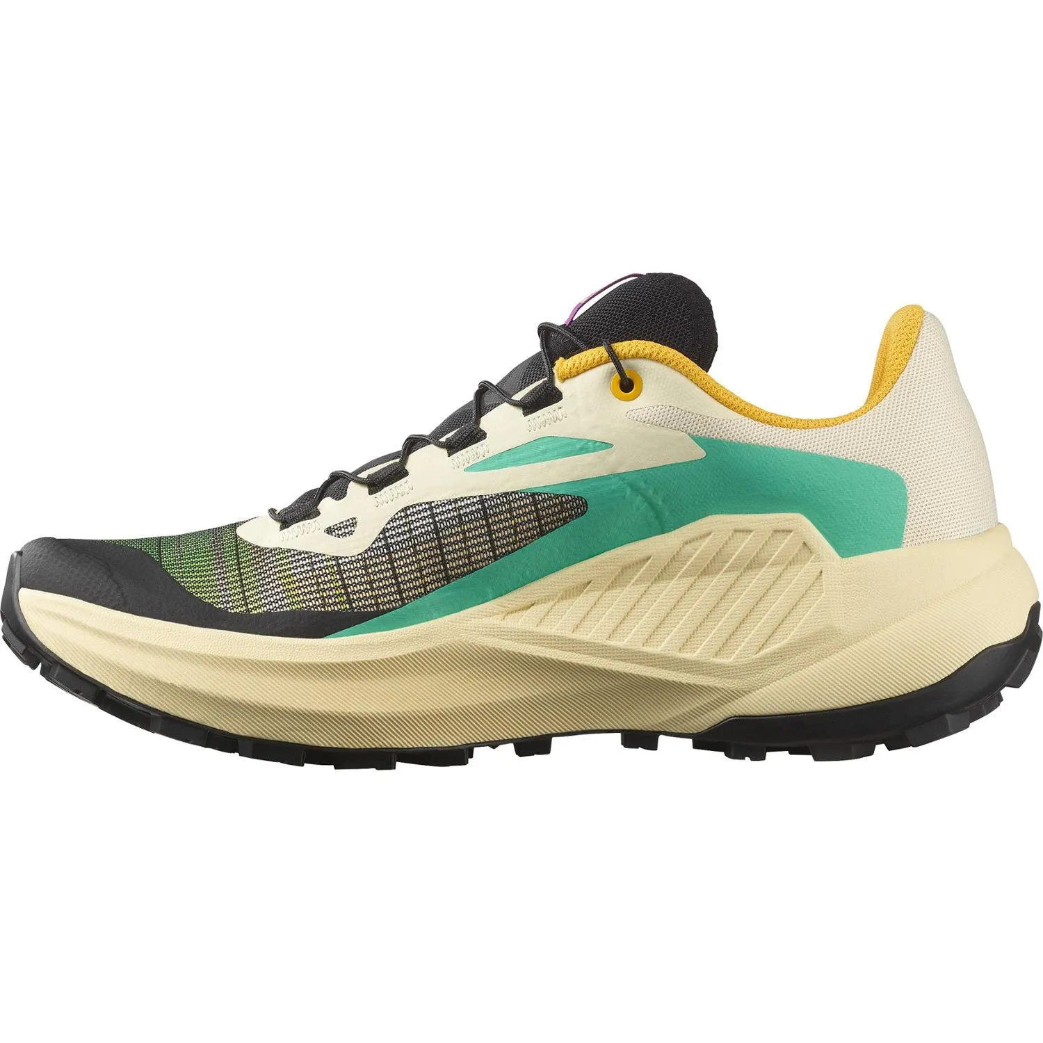 Женские трейловые беговые кроссовки Genesis Salomon, Transparent Yellow/Blk/Willow — фото 2