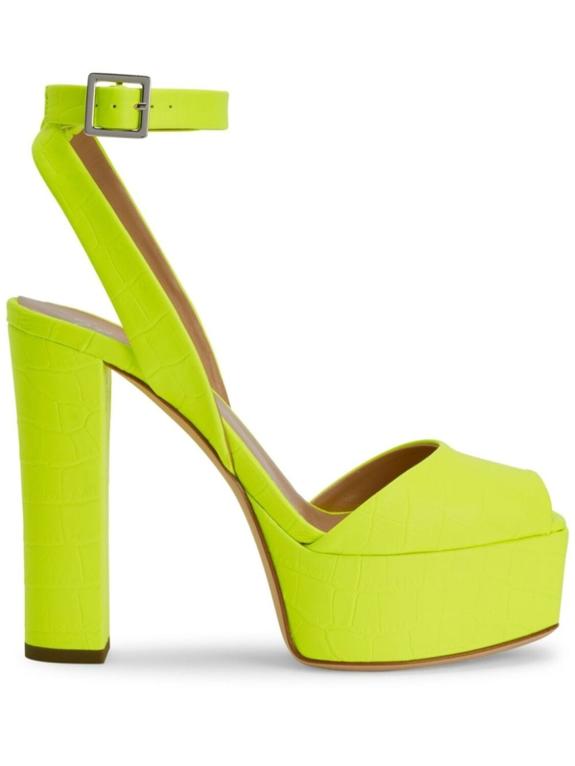

Giuseppe Zanotti Betty 120mm crocodile-print sandals, желтый