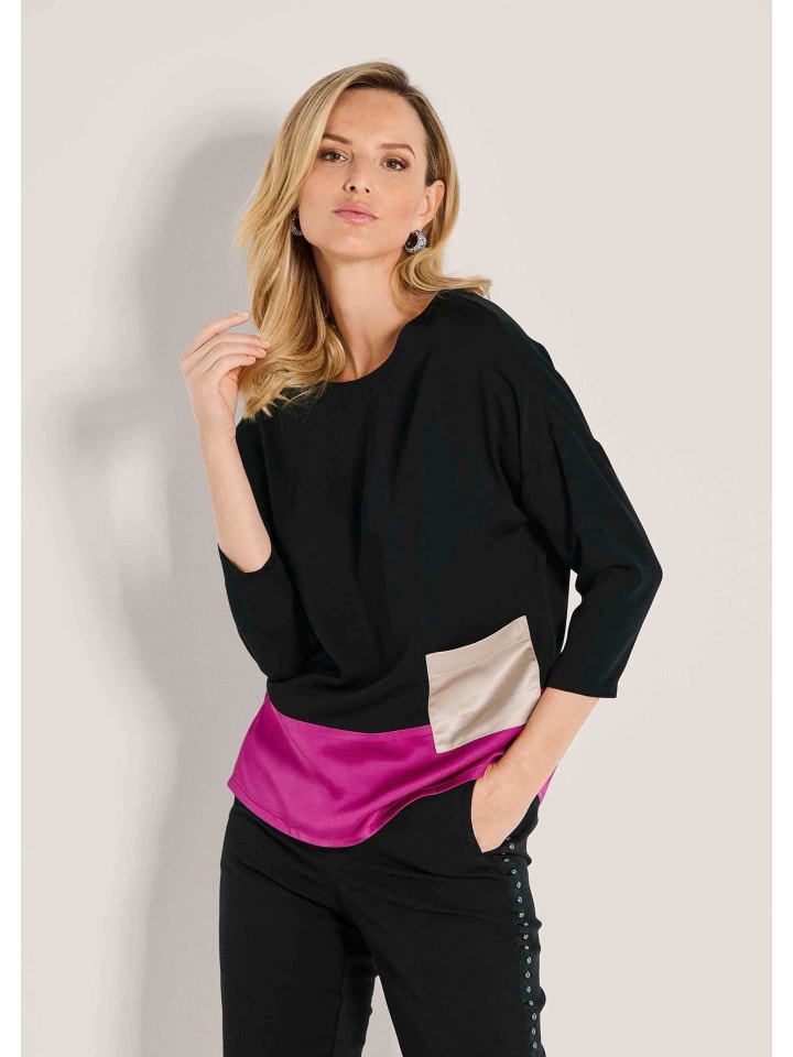 

MADELEINE Современная блузка в цветовой гамме: пурпурный / черный / капучино