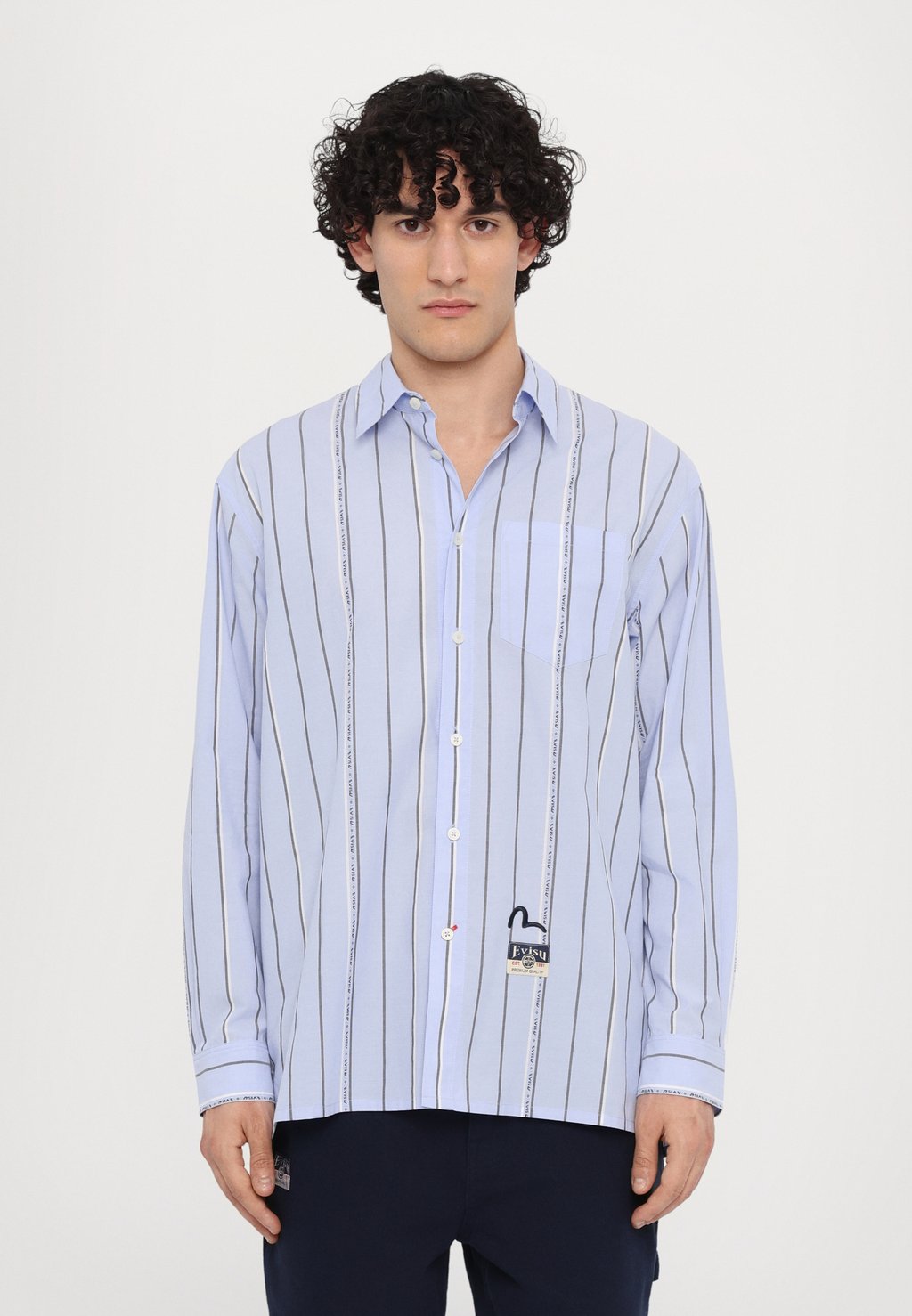 

Рубашка STRIPED SHIRT DYE LOGO Evisu, белый