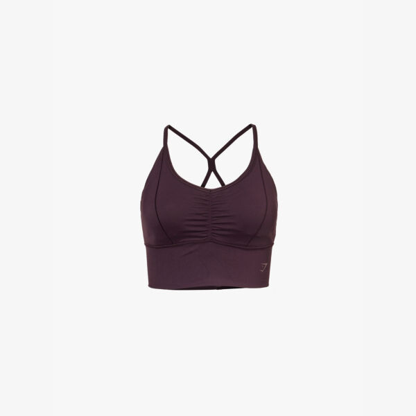 

Удлиненный спортивный бюстгальтер Elevate из переработанного нейлона с эластичной спинкой-борцовкой Gymshark, коричневый