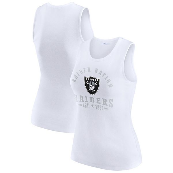 

Женский белый топ Las Vegas Raiders с ребристым принтом Wear By Erin Andrews