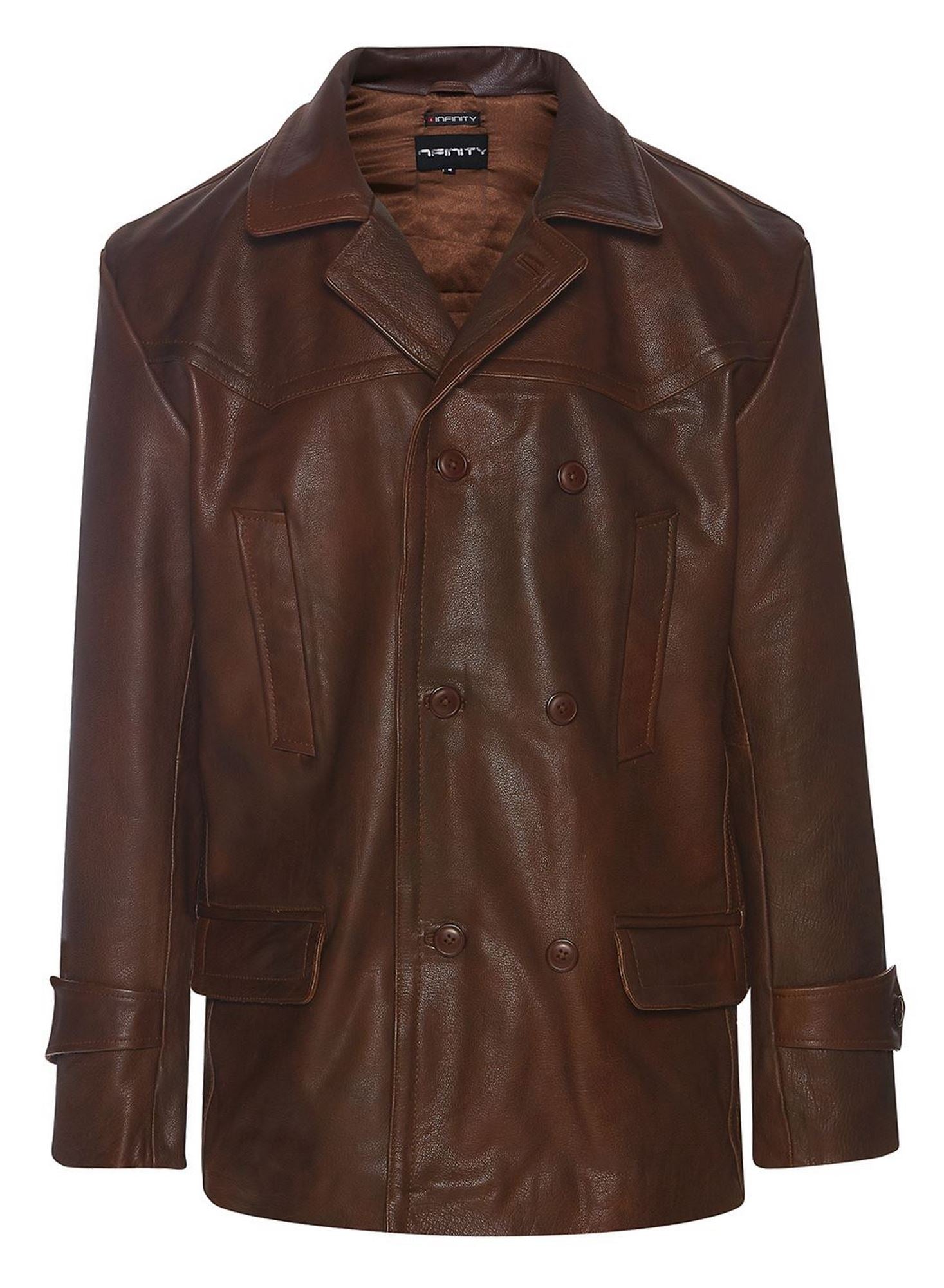 

Двубортная кожаная куртка Кригсмарине 3/4 TruClothing, цвет timber