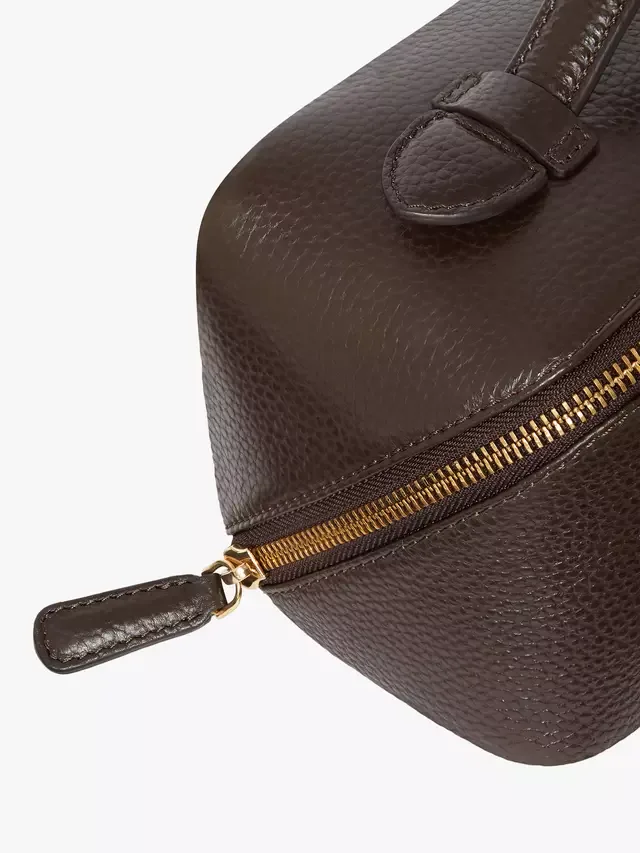 Кожаная косметичка Jet Set OSPREY LONDON, Chocolate — фото 4