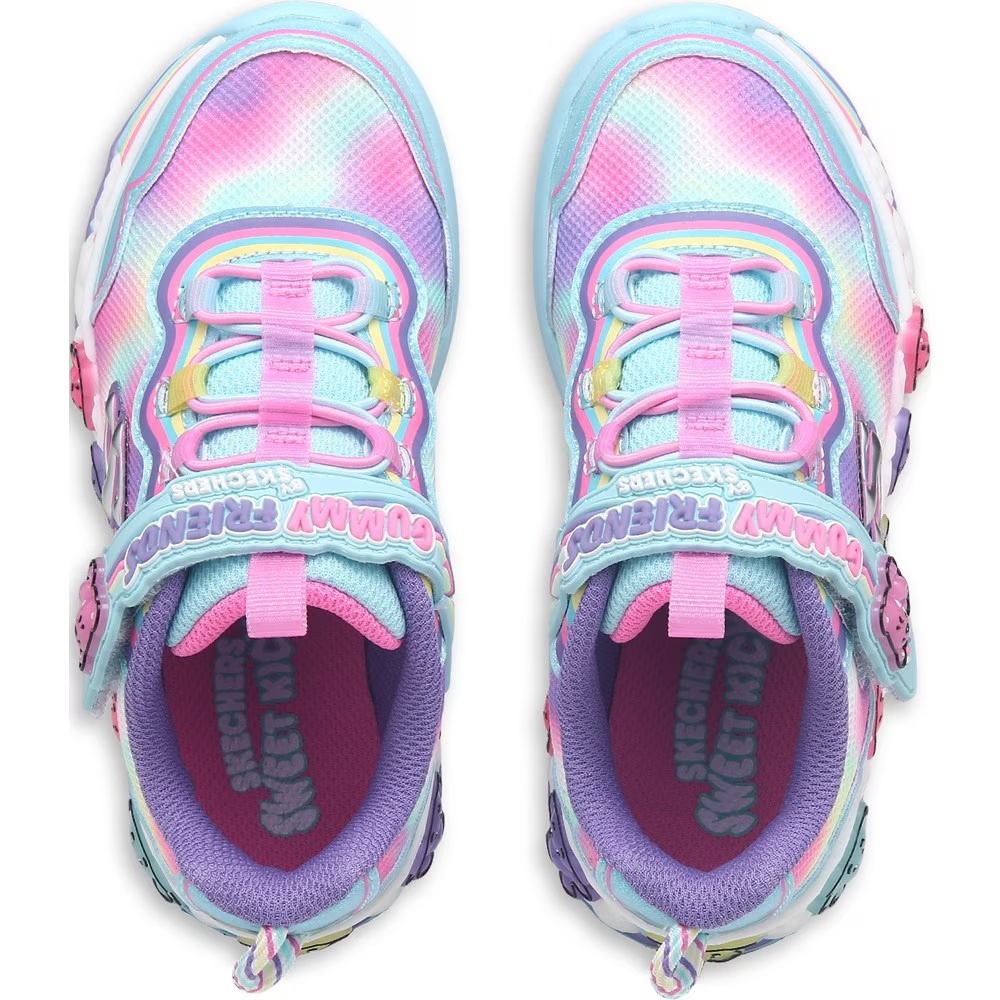 Детские кроссовки с подсветкой Skechers Gummy Friends для малышей и подростков, light blue multi — фото 4