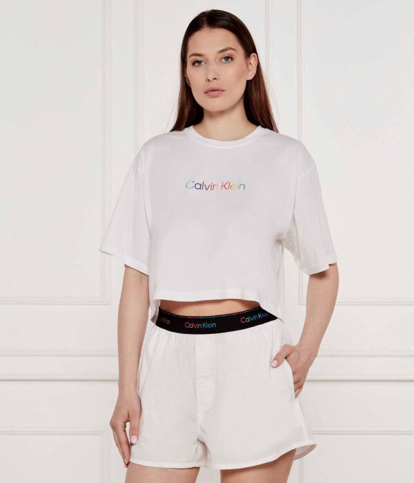 

Верх пижамы Cropped fit Calvin Klein Underwear, белый