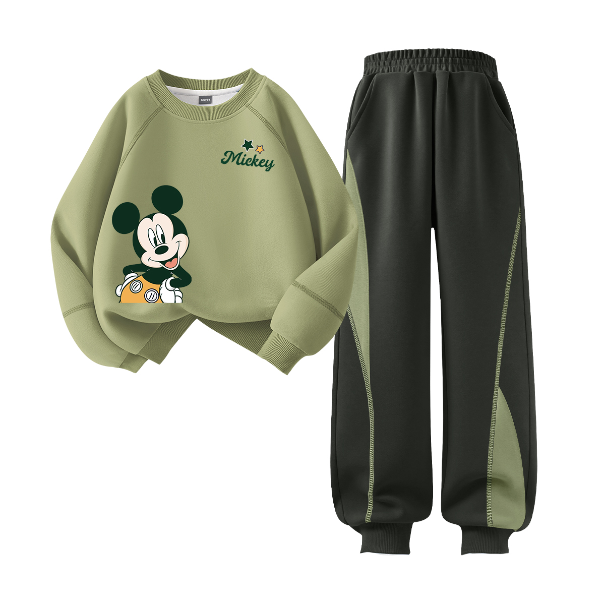 Детская повседневная спортивная одежда Disney, Di Chong Top Of The Mountain K Mugwort Green+Di Solid Color Celadon — фото 4