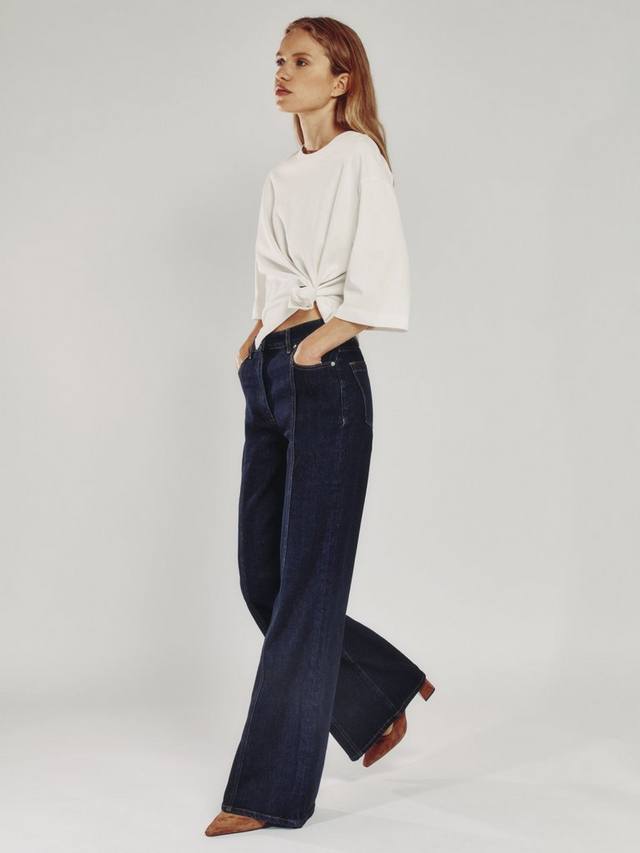 

Джинсы клёш June Indigo из хлопковой джинсовой ткани Reiss