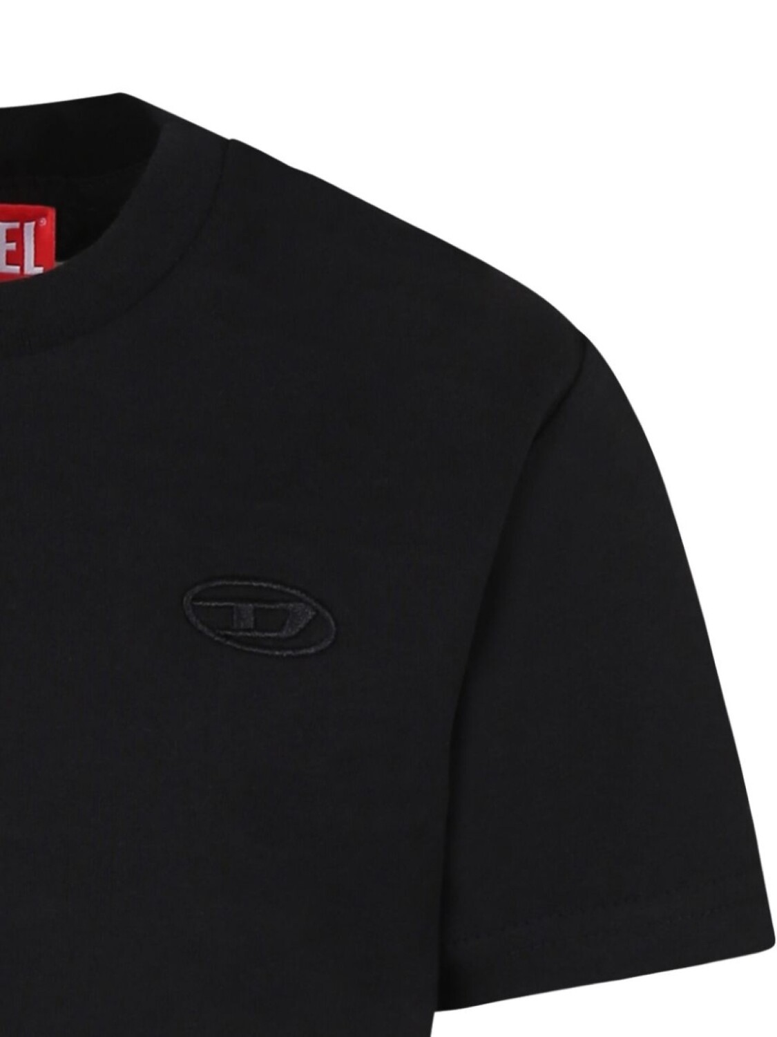 Футболка с вышитой овальной буквой D Diesel Kids, черный — фото 3