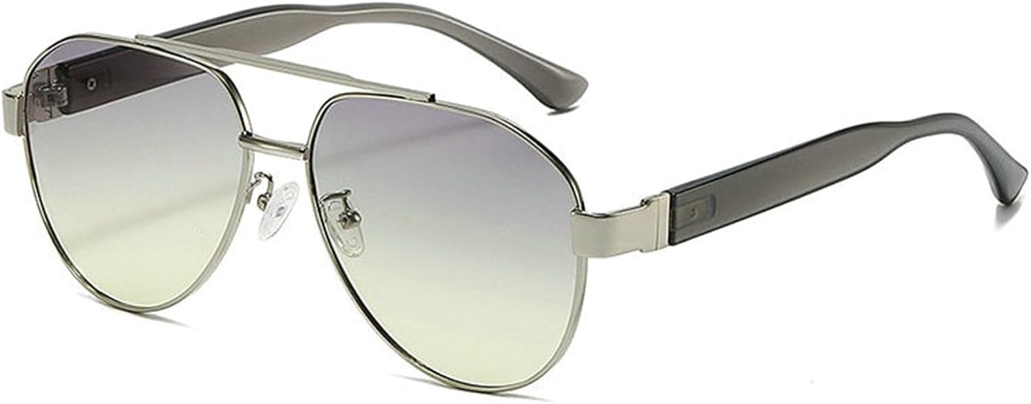 

Мужские солнцезащитные очки Helena Retro Metal Double Bridges Pilot с градиентным переходом, защита от ультрафиолета UV400, женские солнцезащитные очки в стиле панк, C1