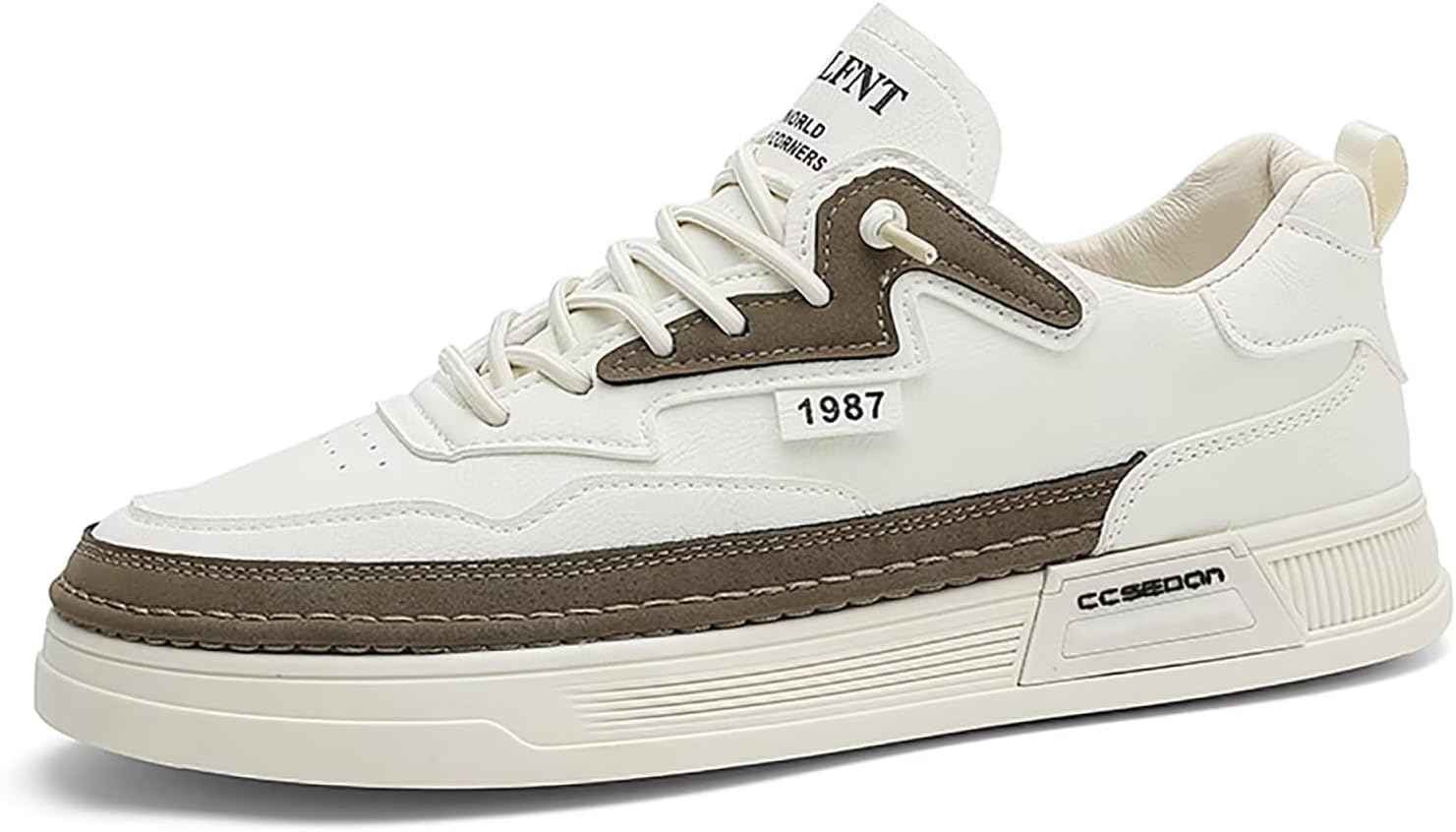 

Мужские скейтерские кроссовки TERBOFIN, плоская подошва, модные кеды с верхом из PU-кожи, повседневная обувь для прогулок, серый