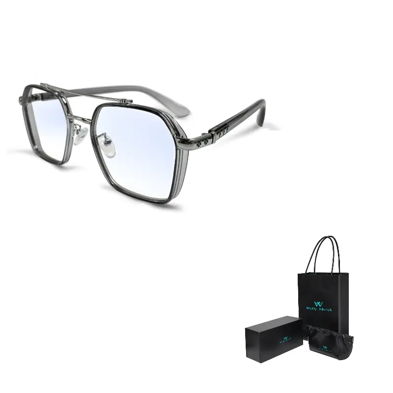 

Welly Merck Очки нестандартной формы унисекс, Silver Gray