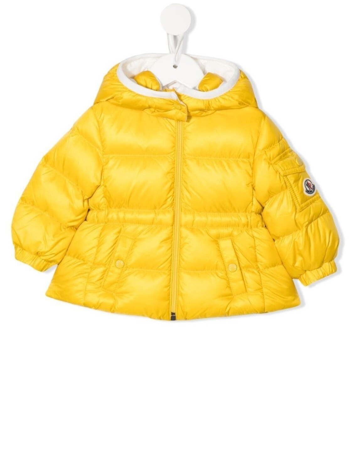 

Moncler Enfant пуховик с нашивкой-логотипом, желтый