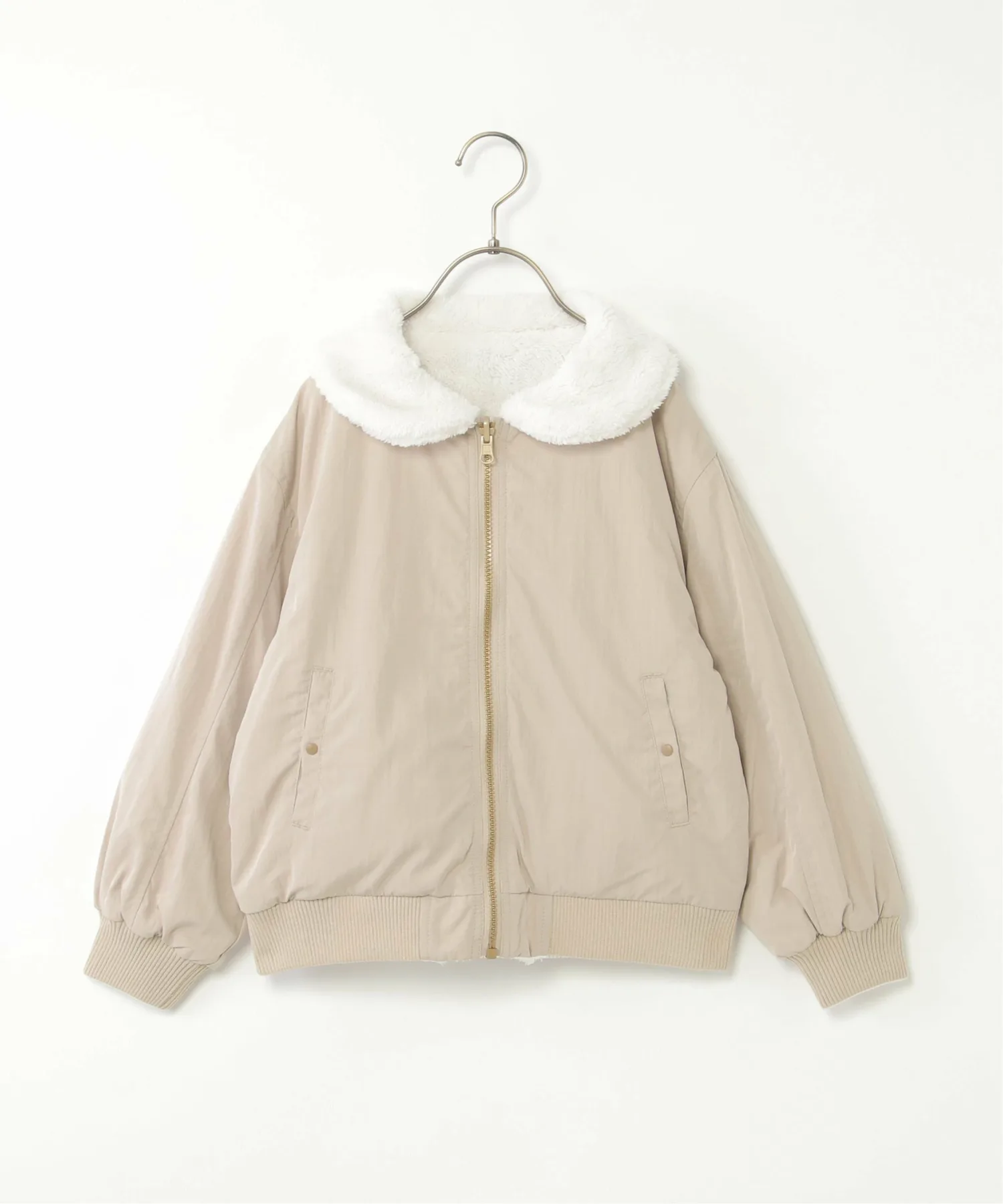 Куртка Двусторонний меховой блузон (110-160см) Ikka, beige