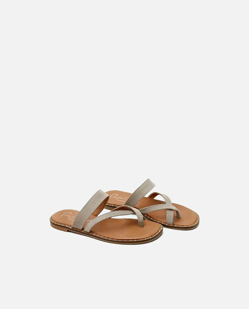 Детские открытые сандалии с ремешками из замши Eli 1957, Camel — фото 3