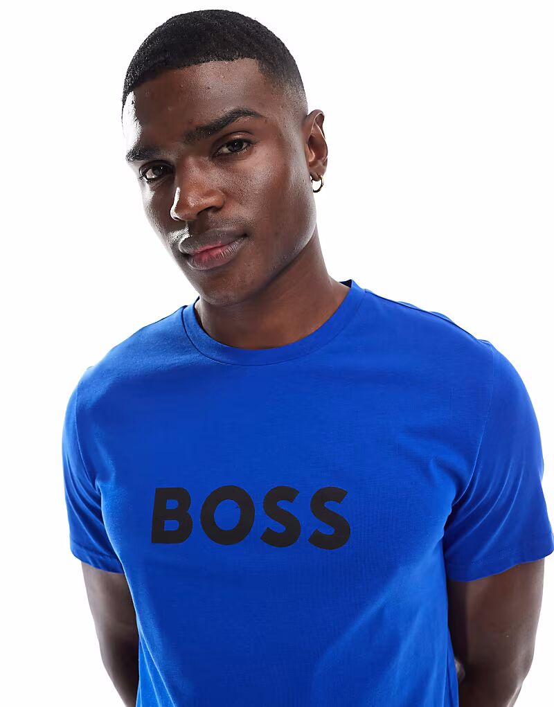 

Футболка с логотипом Boss на груди синего цвета BOSS Orange