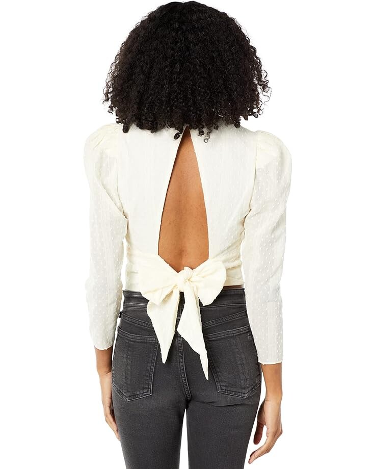 

Топ 1.STATE Long Sleeve Waistband Tie Back Top, цвет Toasted Ivory