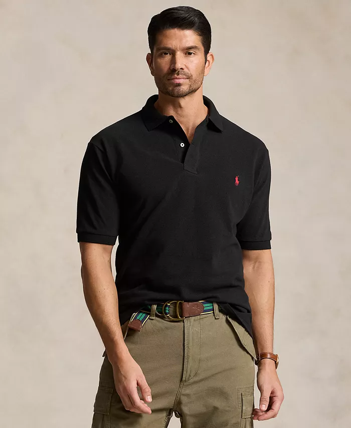 

Мужская поло The Iconic Mesh большого и высокого размера Polo Ralph Lauren, черный