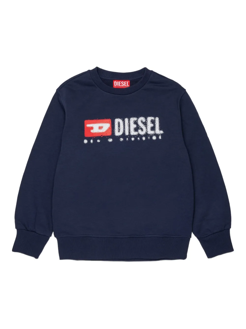 

Свитшот с логотипом и круглым вырезом Diesel Kids, синий