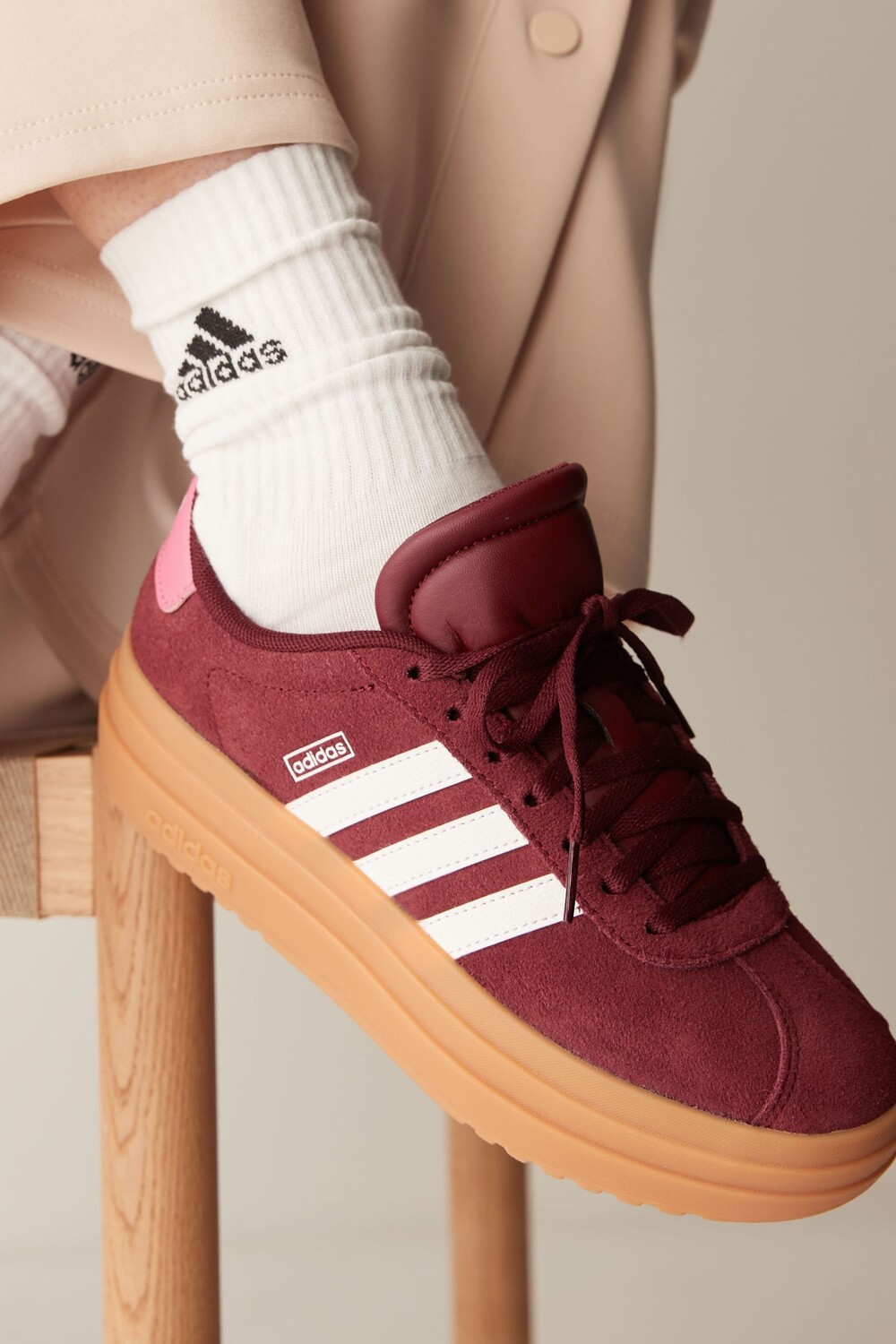 Детская спортивная обувь vl Court смелая Adidas, красный — фото 2