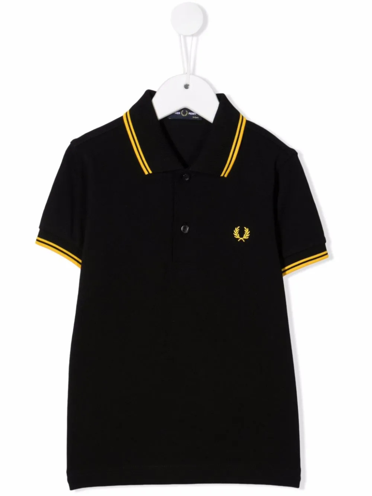 

Fred Perry Kids рубашка поло с отделкой в полоску, черный