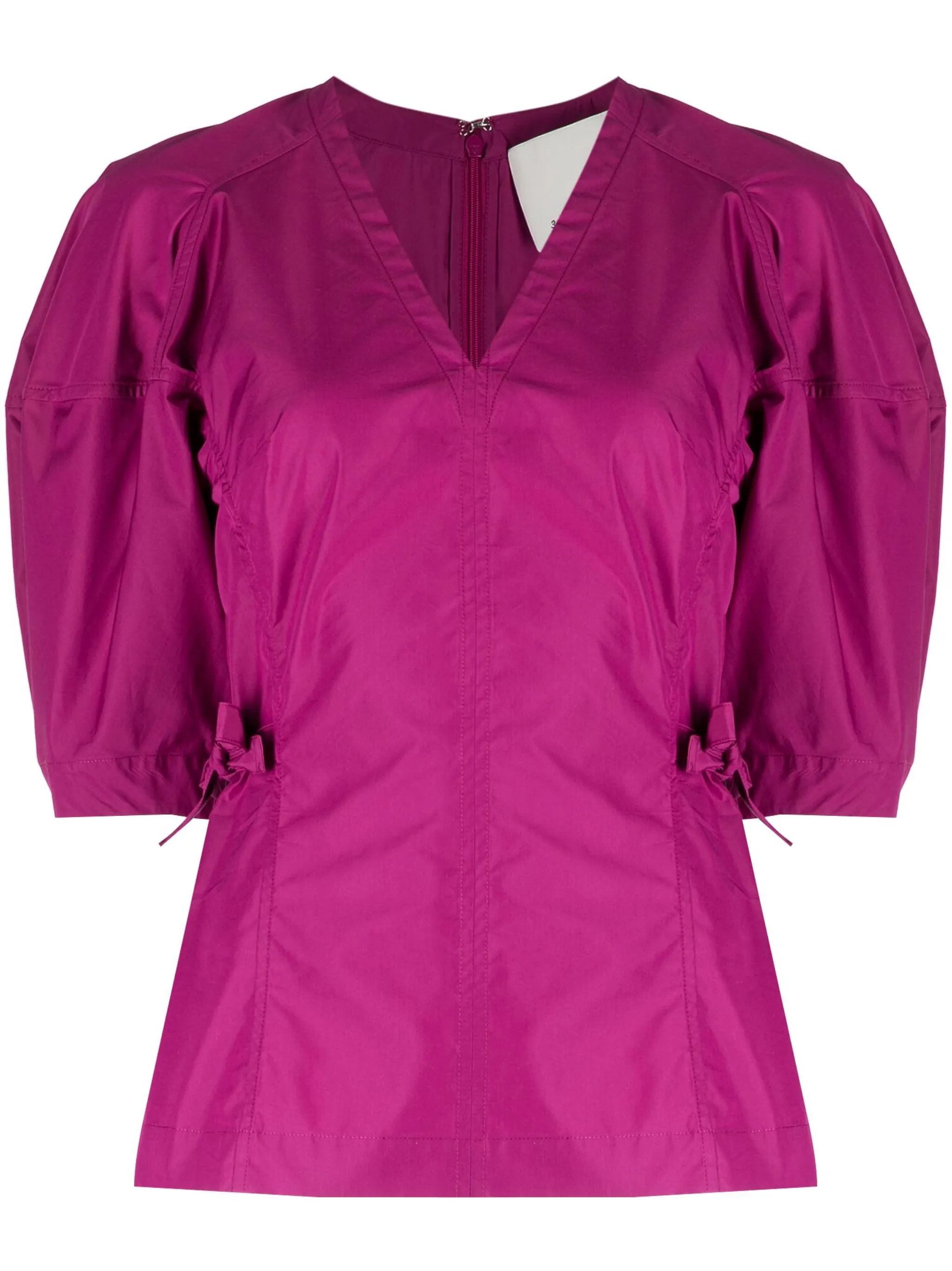 

Топ с V-образным вырезом и короткими рукавами 3.1 Phillip Lim, фиолетовый