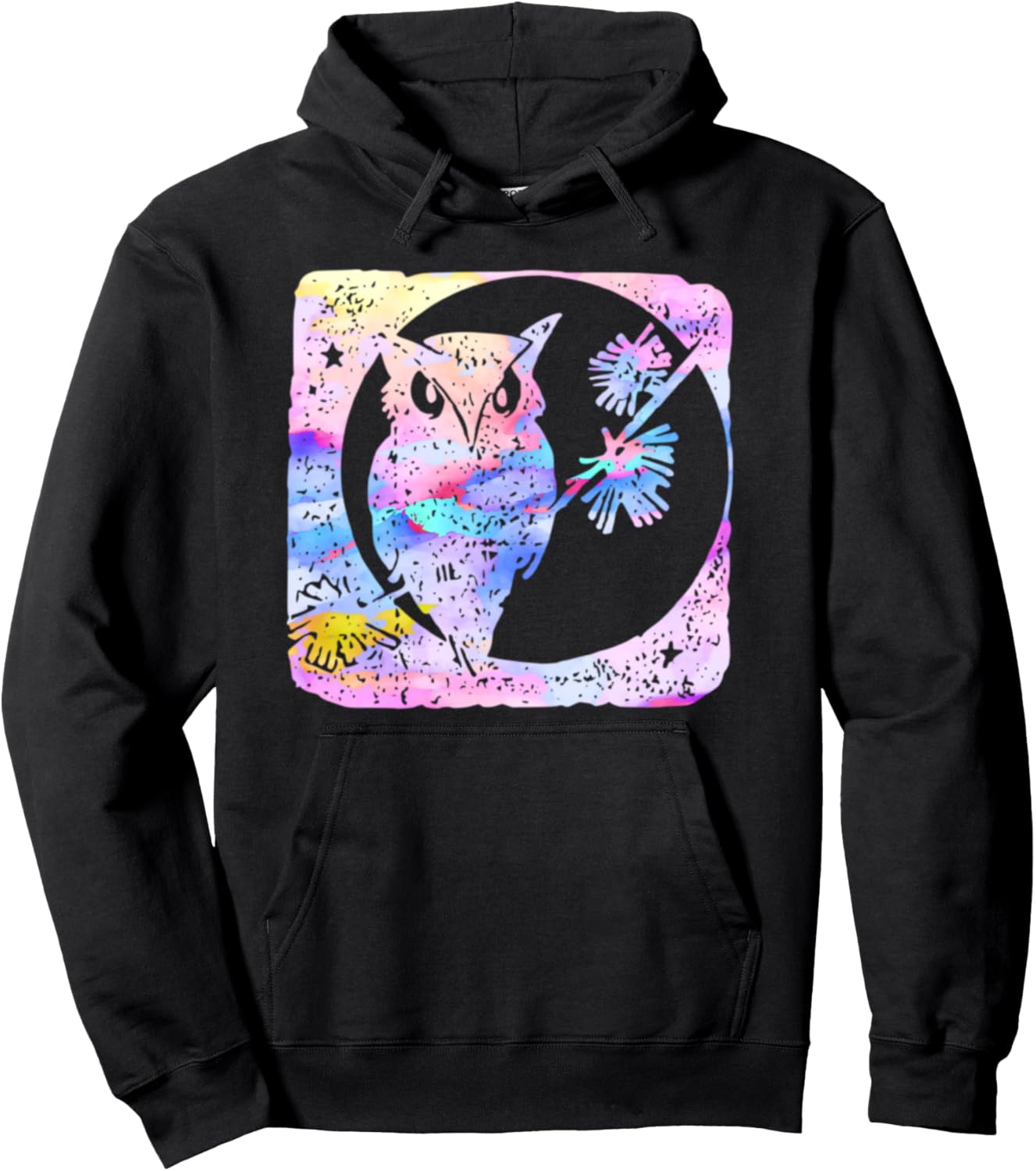 

Худи с изображением сидящей совы, наблюдающей за птицей, выполненное акварелью Owl Art For Bird Lovers, черный