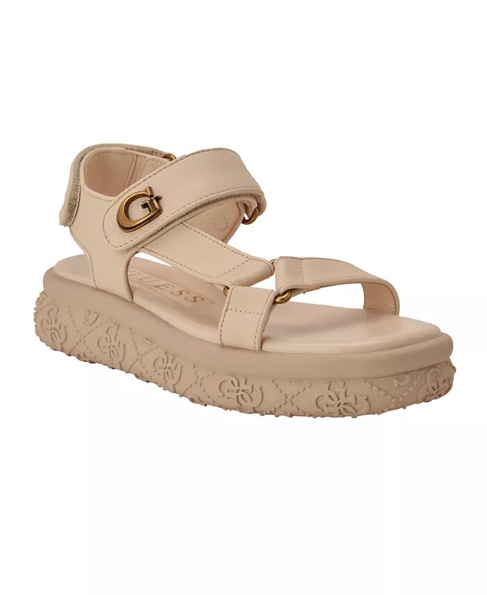 Женские сандалии Lanara Strappy Sport Quattro G Platform Footbed GUESS, слоновая кость/кремовый
