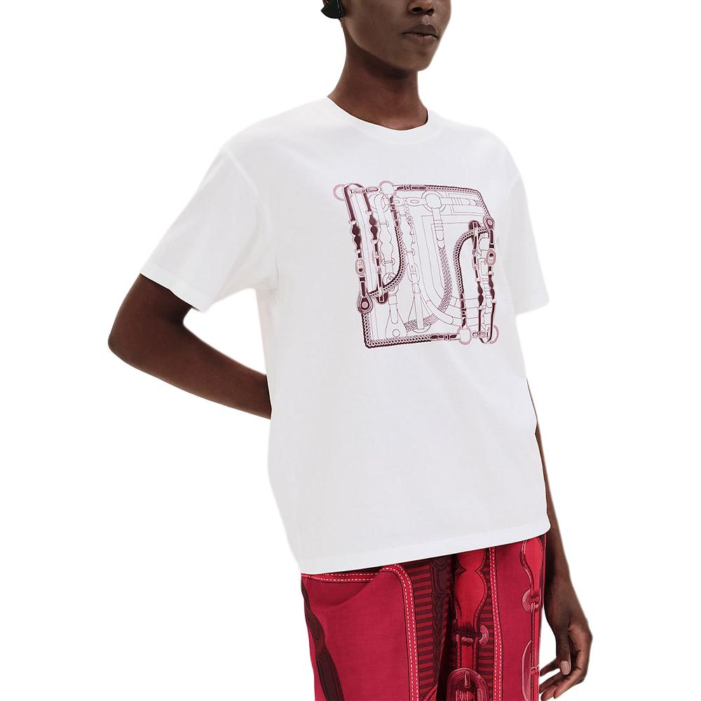 

HERMES Футболка женская белая, Белый, HERMES Футболка женская белая