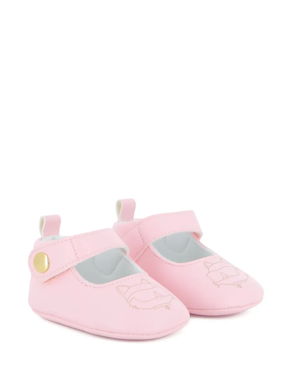 

Печатные пинетки Karl Lagerfeld Kids, розовый