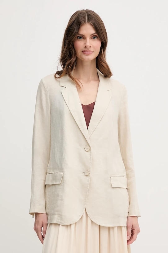 

Льняной пиджак United Colors Of Benetton, бежевый