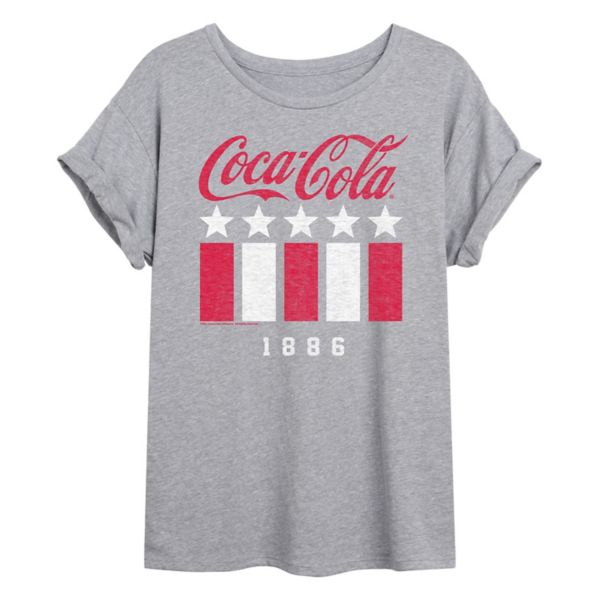 

Футболка оверсайз Coca-Cola 1886 с американскими звёздами и полосами для подростков Licensed Character, серый